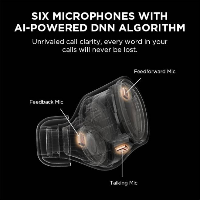 negro 1MORE triple driver PB8X12 auriculares 1MORE Auriculares evo true wireless con cancelación activa de ruido